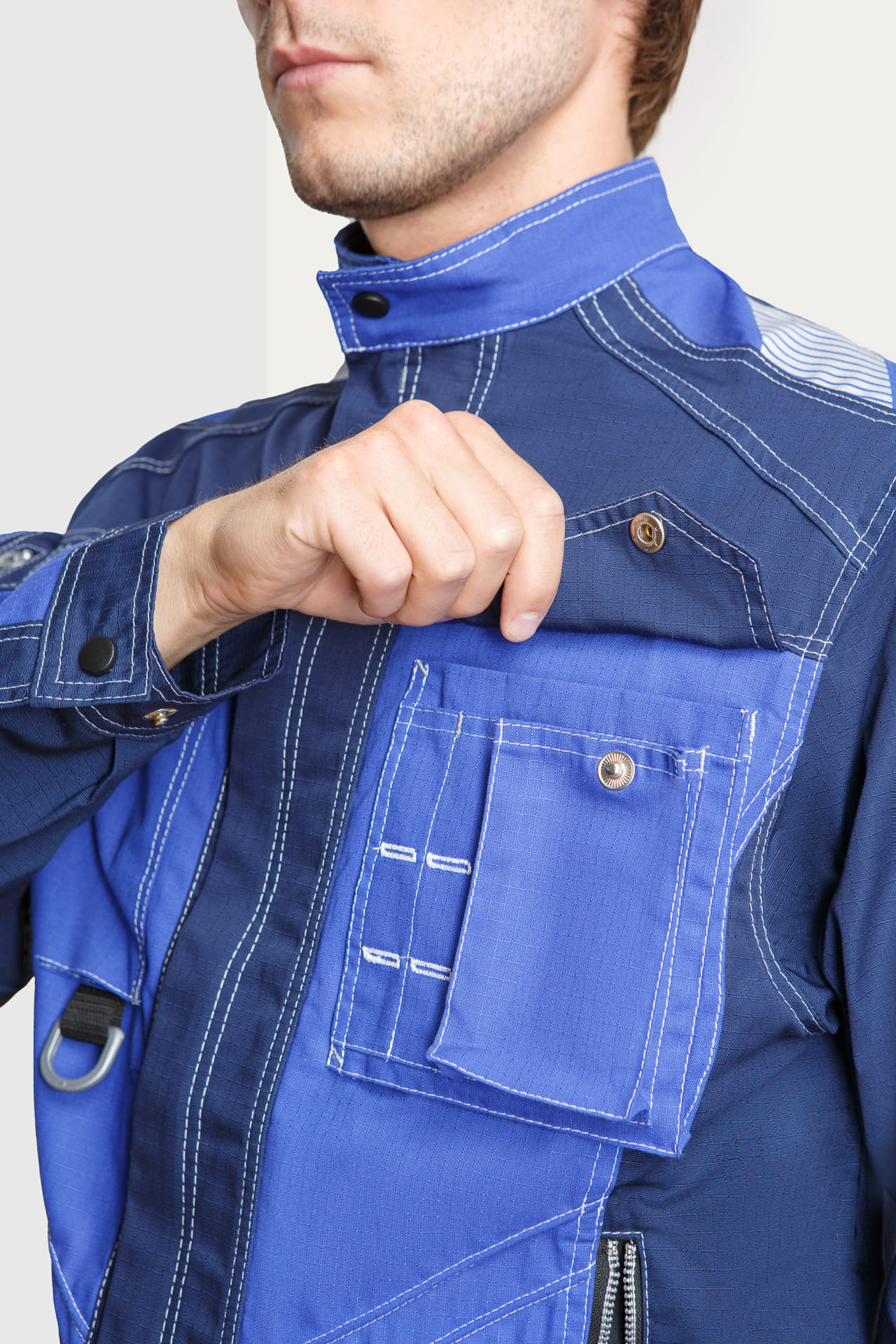 68809 Костюм "Прогресс" темно-синий с васильком  Летняя спецодежда  размер 52-54/182-188  - Вид №11