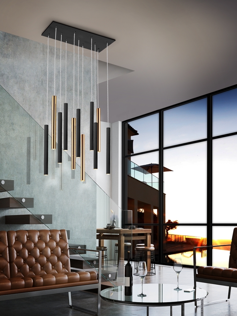 085143 Подвесной светильник 11L черный/золотой Schuller Varas 