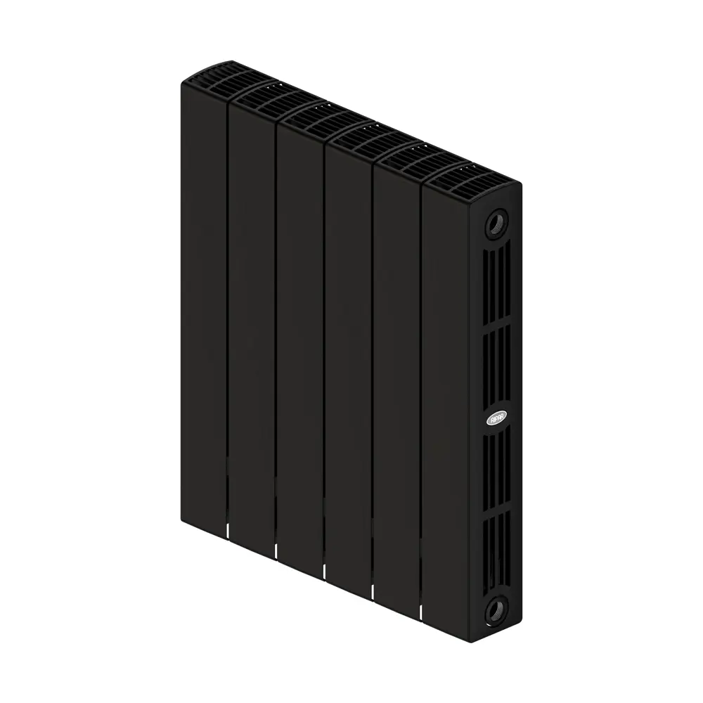 Радиатор секционный Rifar Supremo S50006RAL9005 500/90 6 секций боковое подключение биметалл черный 82560801 STLM-2137906 - Вид №1
