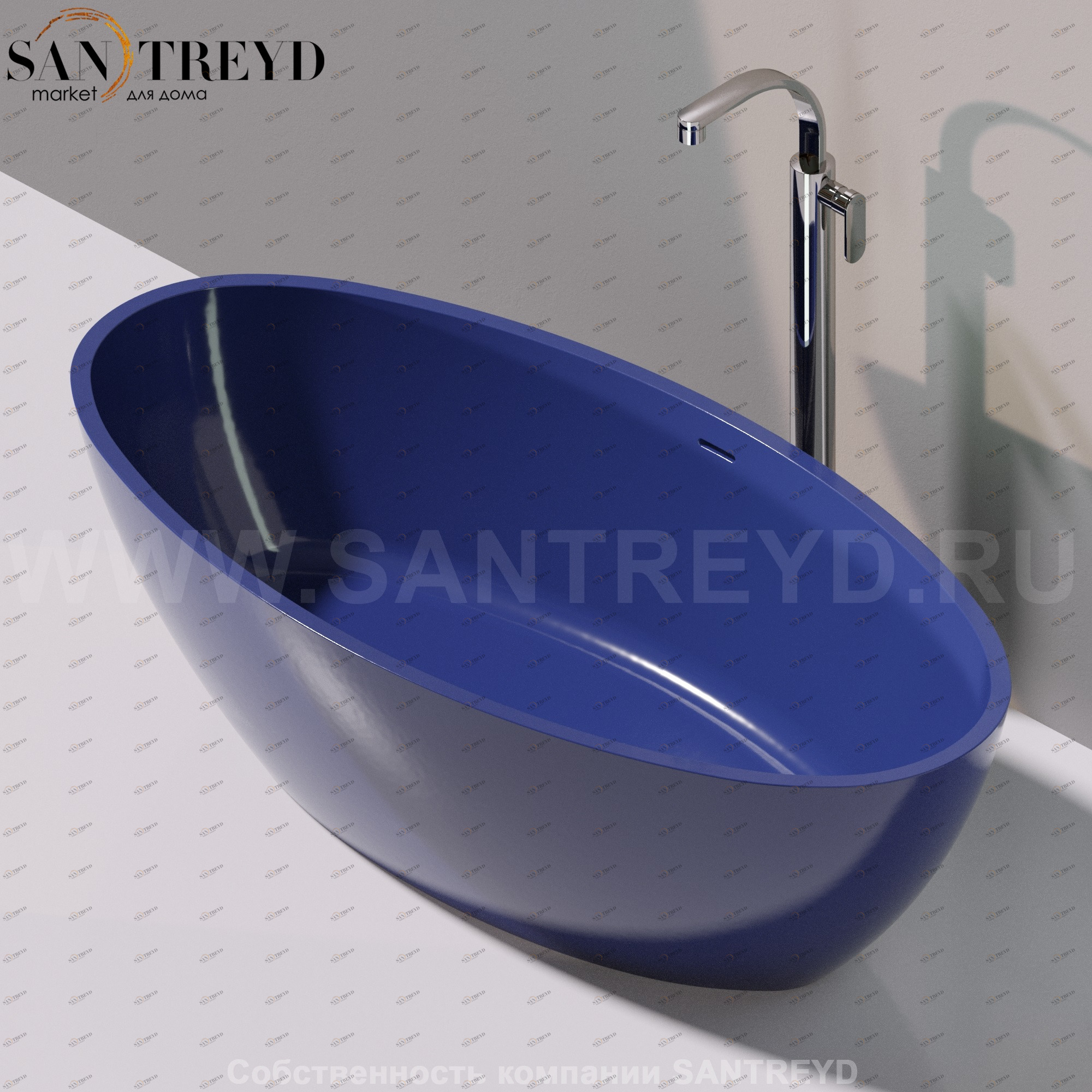 Flaminia APP Ванна свободностоящая 165 см синяя AP165V.5003 Ceramica Flaminia AP165V5003