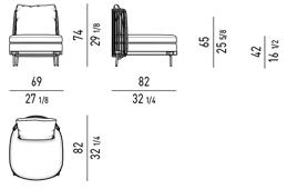 Minotti Садовое кресло из ткани Tape cord outdoor sun-id-1455291 - Вид №5