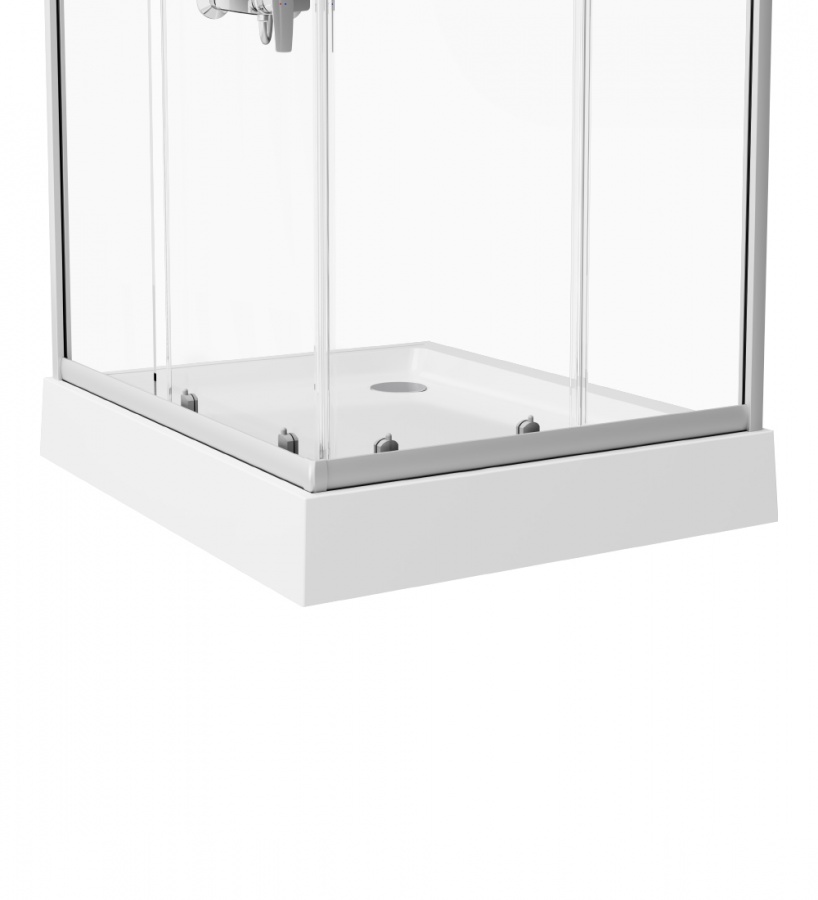 W90G-404-100280-MT душ.ограждение 100х80 прям.стекло прозрачное профиль мат.серебробез поддон AM.PM Gem - Вид №5