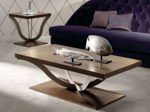 Деревянный прямоугольный журнальный столик