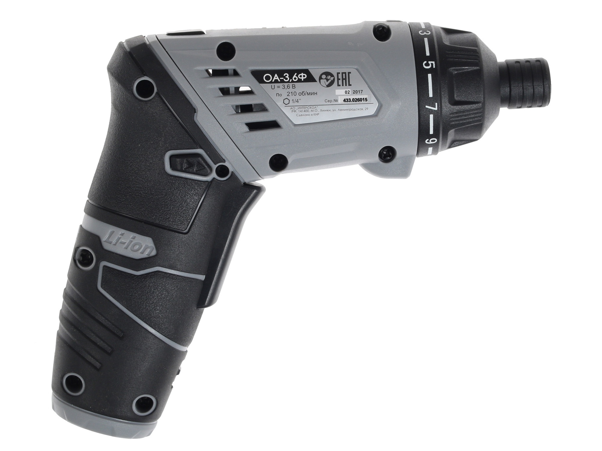 Аккумуляторная отвертка Интерскол ОА-3.6Ф 433.0.1.00 1142034 STDN-0020637 - Вид №1