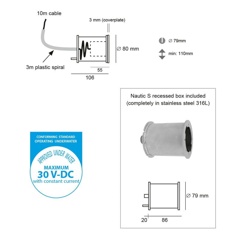 Алюминиевая погружная лампа для бассейнов BEL-LIGHTING NAUTIC ARCH-00032389 - Вид №5