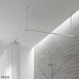 DSE1000-900F L-образный потолочный карниз для занавески для душа, 100 x 90 см PHOS