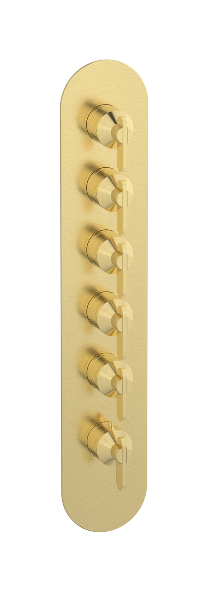 External part of thermostatic 5 ways, round plate, vertical, Soho handle WE ARE IB eua512isnoh Brushed Pale Gold Aqua