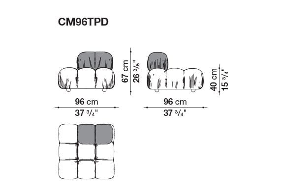 Модульный тканевый диван capitonné B&B Italia Хамелеонда ARCH-00030740 - Вид №30