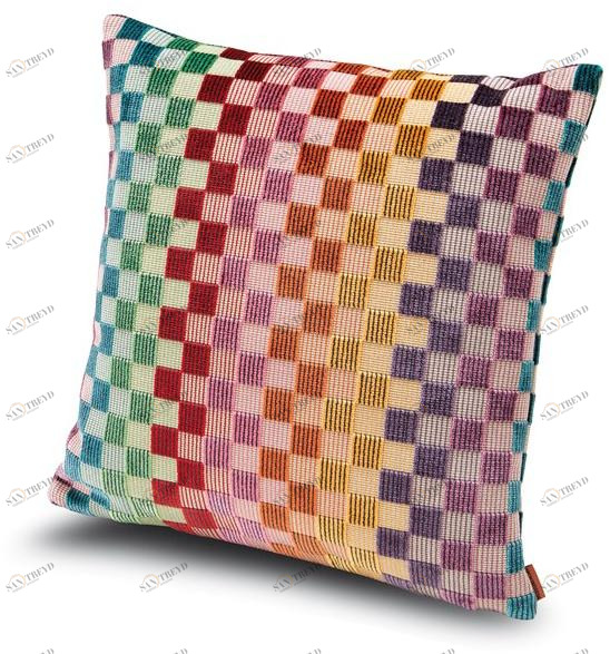 MissoniHome Подушка из вискозного бархата с разноцветной мелкой клеткой Daydream sun-id-1459865