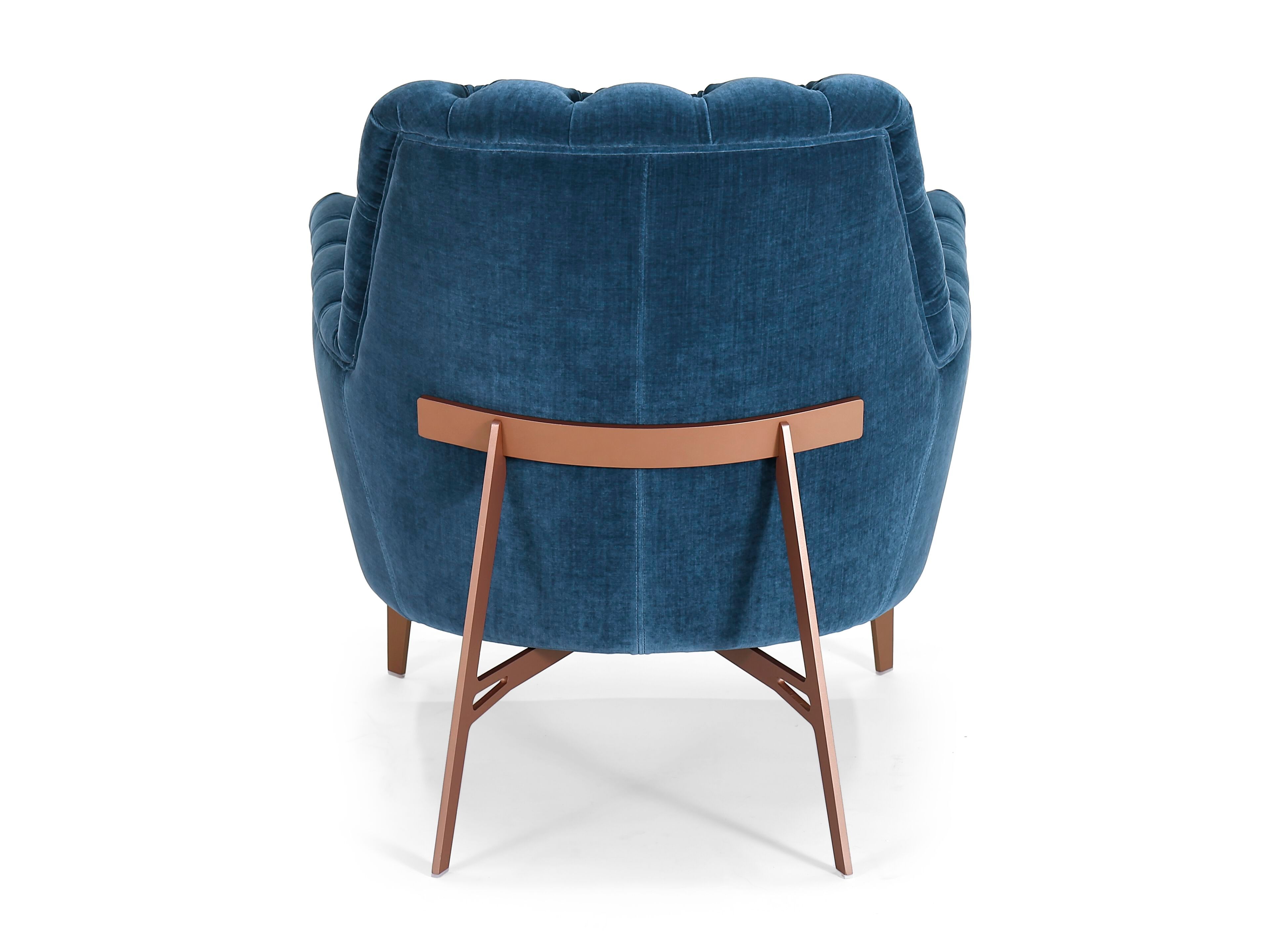 Бархатное кресло с подлокотниками Borzalino EVE CAPITONNÉ ARCH-00087841 - Вид №1