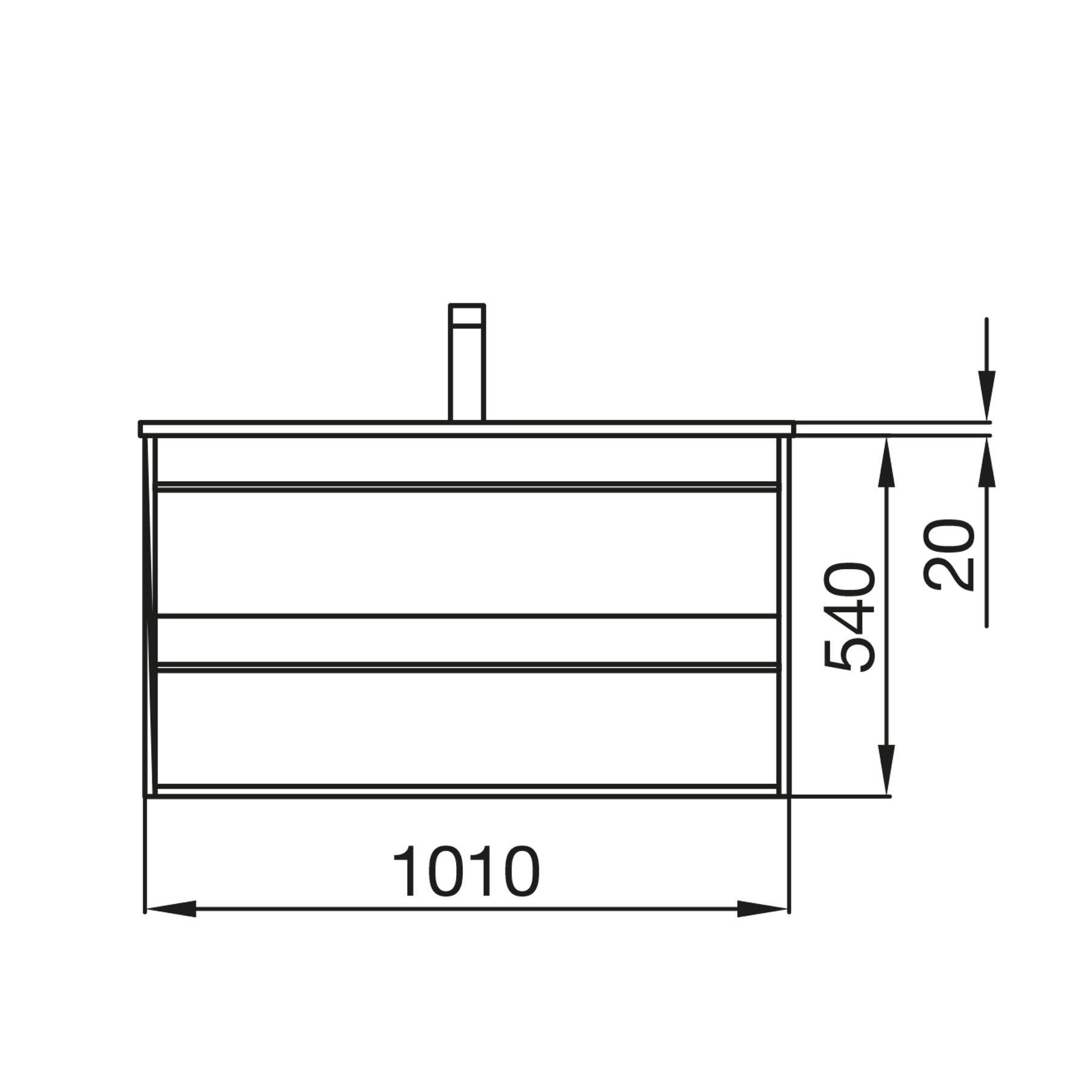 84949 SALGAR Мебель для умывальника ATTILA 1000 2 ящика БЕЛЫЙ ГЛЯНЕЦ + Раковина Глянцевый белый - Вид №3