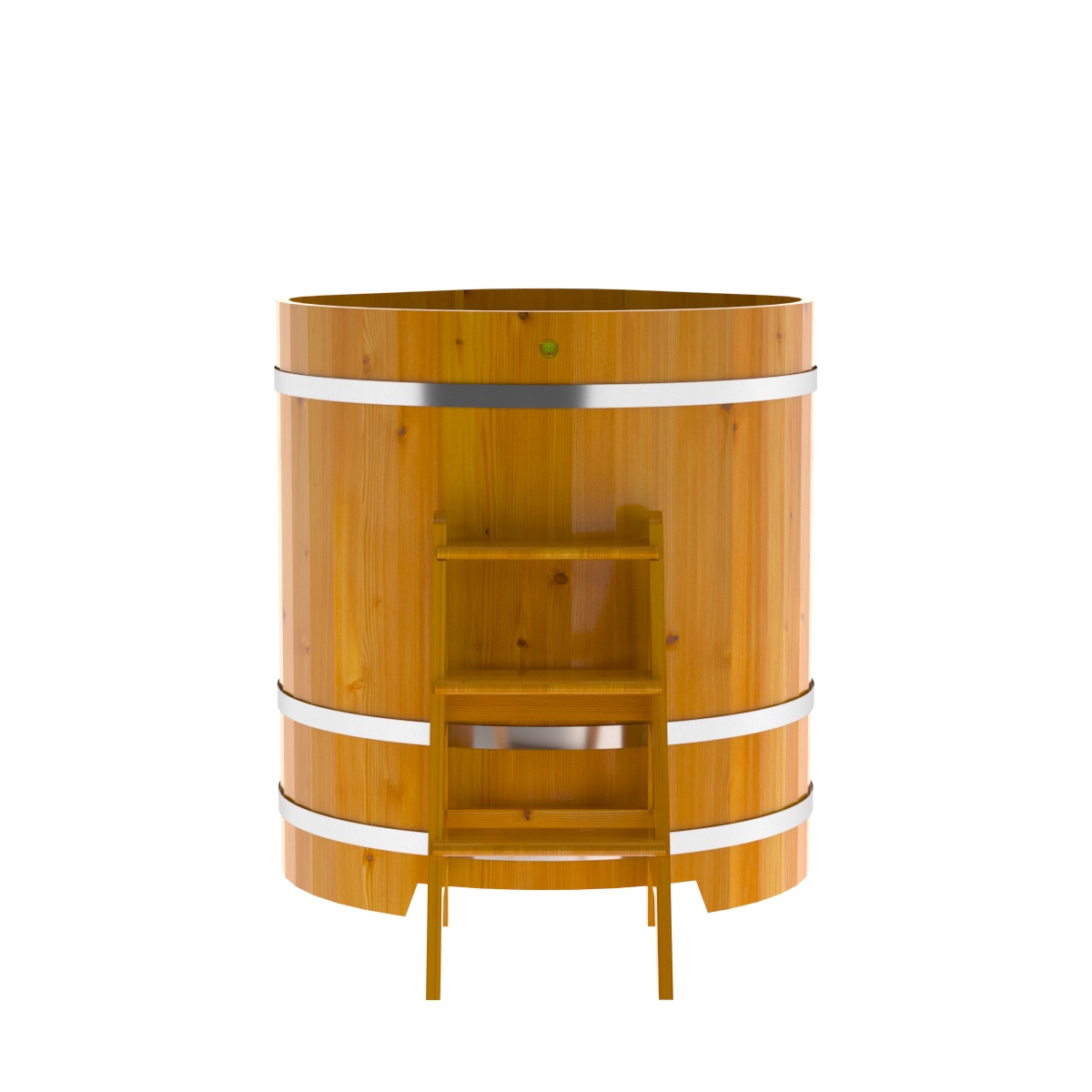 2306 Купель угловая из лиственницы Рустик 1,03х1,03х1,2 натуральная Alyarus  - Вид №4