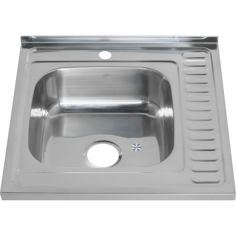 Мойка 6060 L MELANA 0,6/160 накладная прямоугольная с сифоном (015 t L *10) 015 t L (*10)