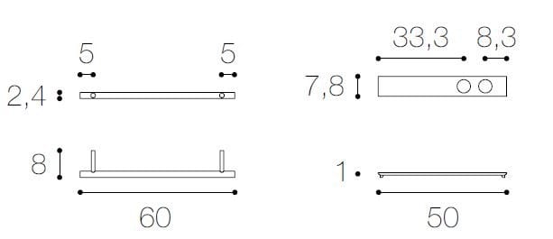 Держатель для полотенец / полка для ванной комнаты из нержавеющей стали и дерева Falper цилиндр ARCH-00049766 - Вид №7