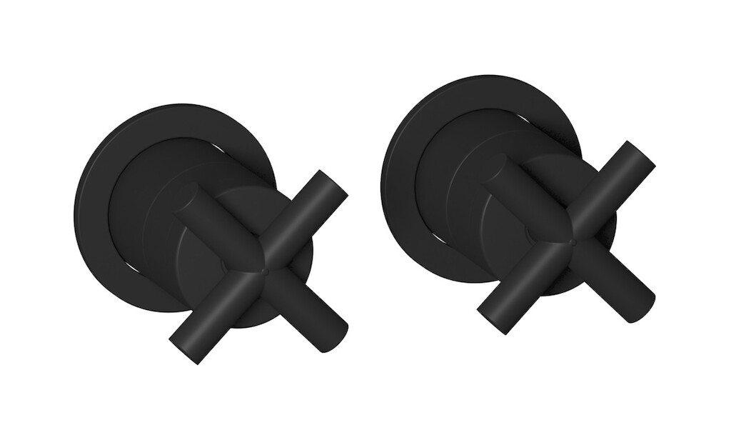 Встроенный смеситель для душа на 2 отверстия на 1 потребителя. WE ARE IB yp314np Matt Black WOW