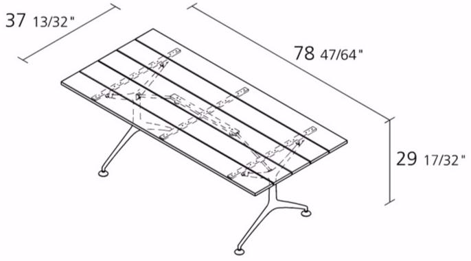 Alias Складной прямоугольный садовый стол из алюминия и дерева Teak setes sun-id-1421577 - Вид №4