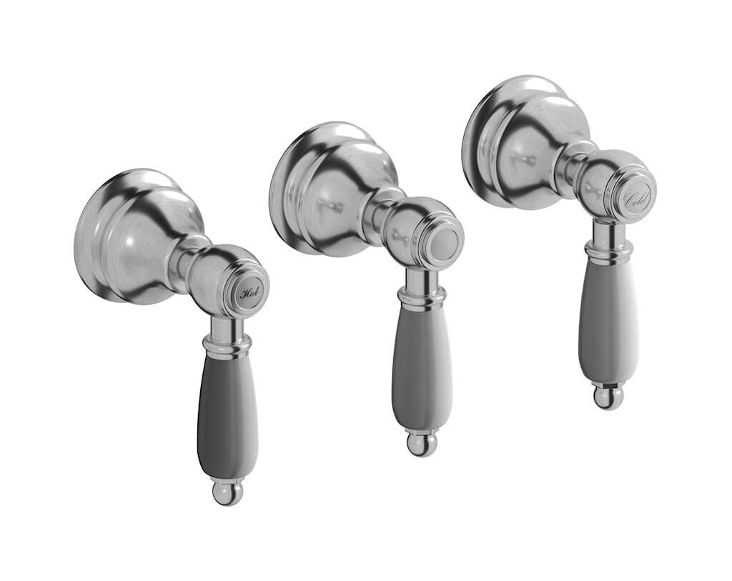 Встроенный смеситель для душа на 3 отверстия с двухходовым дивертером WE ARE IB hl410ss_2 Brushed Nickel Hermes