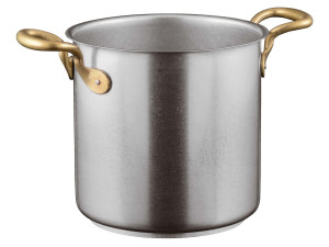 Высокий горшок из нержавеющей стали с ручками