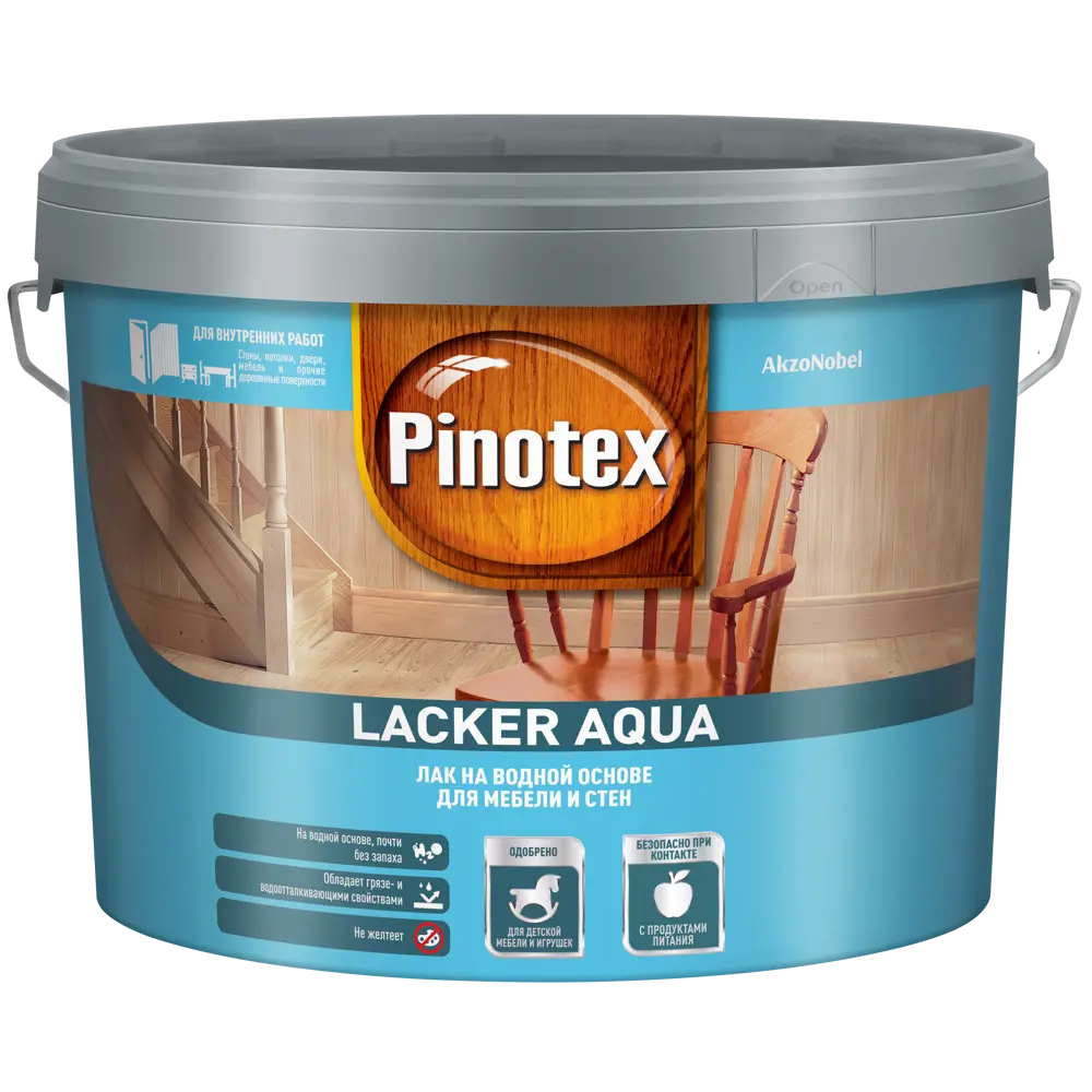 PINOTEX Aqua Lacker - термостойкий лак для бань и саун, бесцветный 9 л 86543733 STLM-0069867 - Вид №1