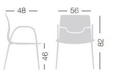 GABER Стул из полипропилена штабелируемый с подлокотниками Slot sun-id-1451305 - Вид №4