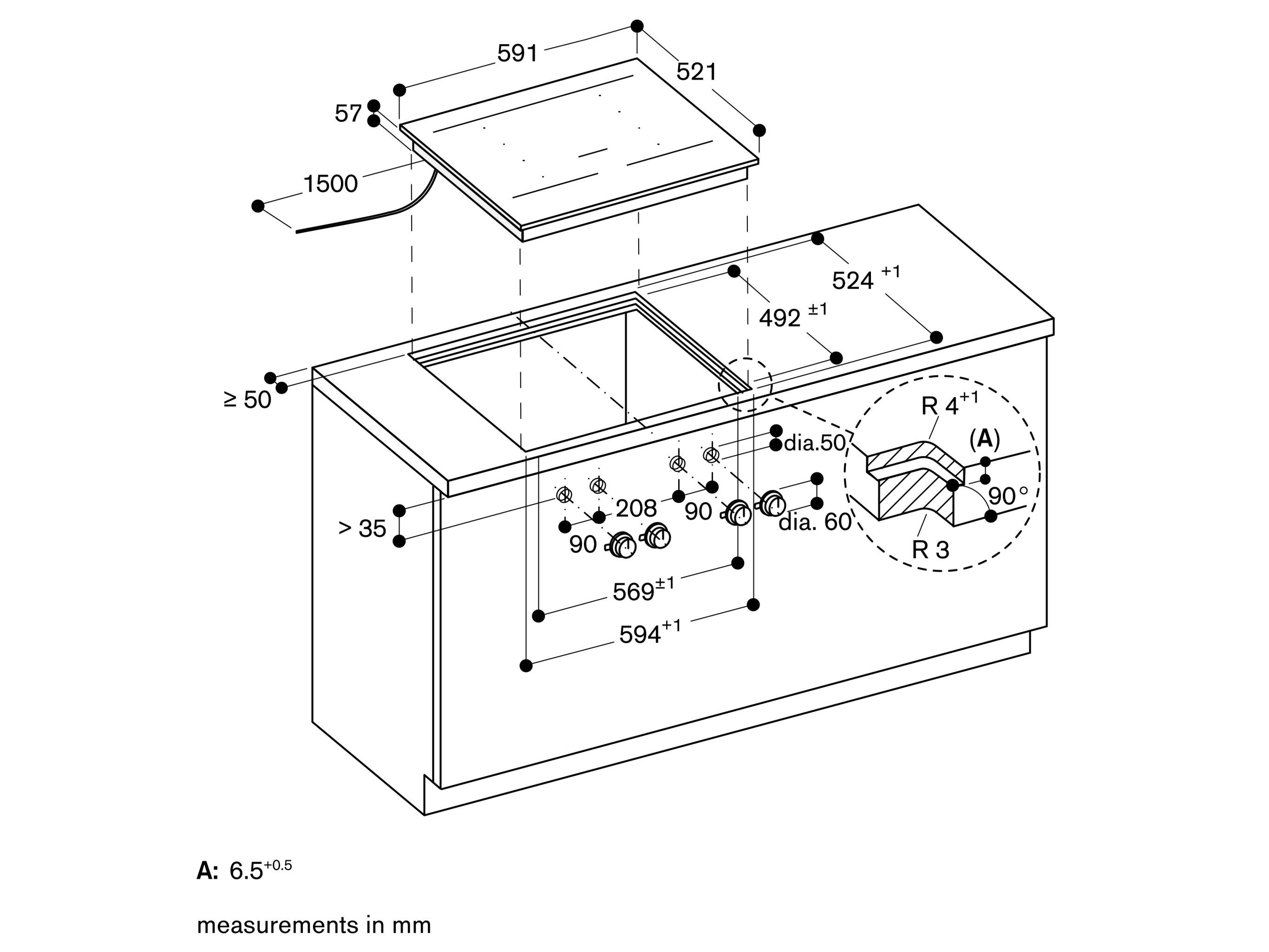 Индукционная плита с проволочной столешницей из стеклокерамики GAGGENAU серия 400 ARCH-00040581 - Вид №2