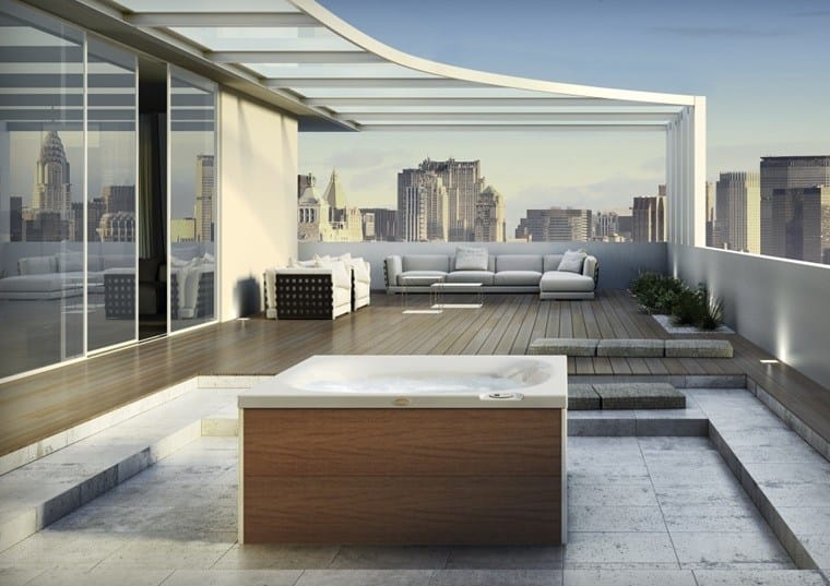 Надземный мини-бассейн с джакузи на 2 места Jacuzzi® дизайн ARCH-00026337