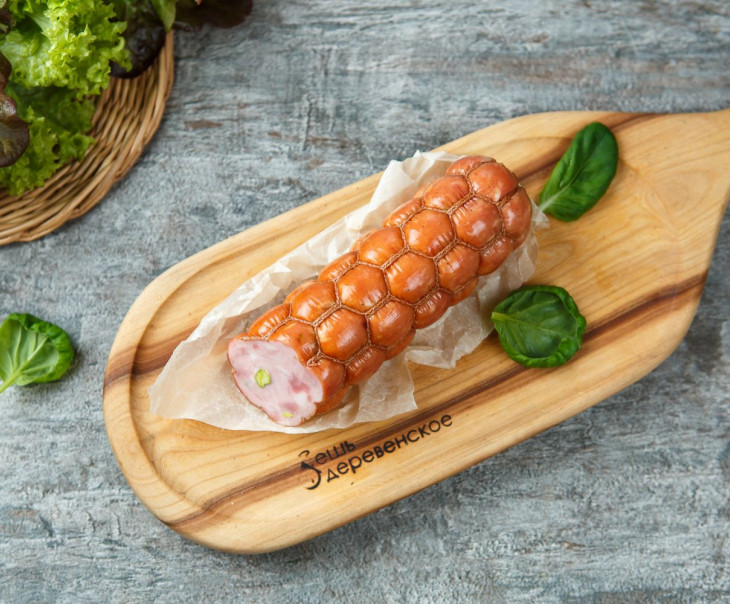 7368 Колбаса "Волшебная" с фисташками в/к Вкусляндия 