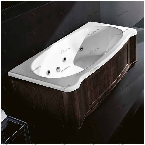 Ванна Gruppo treesse New Classic Young STD-V6747-DX-WV белая с гидромассажем прямоугольная правая деревянная панель венге STDV6747DXWV
