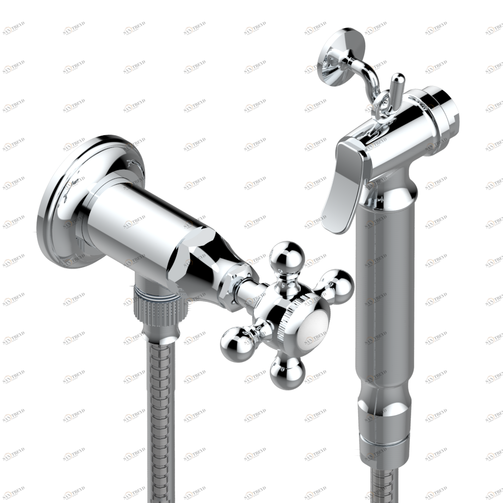 G25-5840/8 Душ гигиенический: вентиль, 1.25 м шланг, крючок, вывод для душа и лейка с клапаном (возможны только следующие покрытия A02, B01,C01, D03, E02, F01, G01,G02) Thg-paris 1900 Хром G25 5840/8 A02 CAT.A