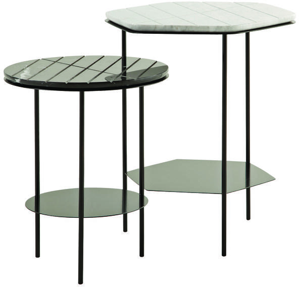 Roche Bobois Сервисный столик из мрамора с журнальной стойкой Les contemporains sun-id-1408457 - Вид №1