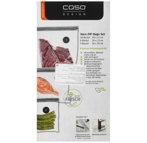 9297250 Пакеты для вакуумного упаковщика CASO Vacu ZIP-Bags-Set 20*23-10 26*23-6 26*35-4