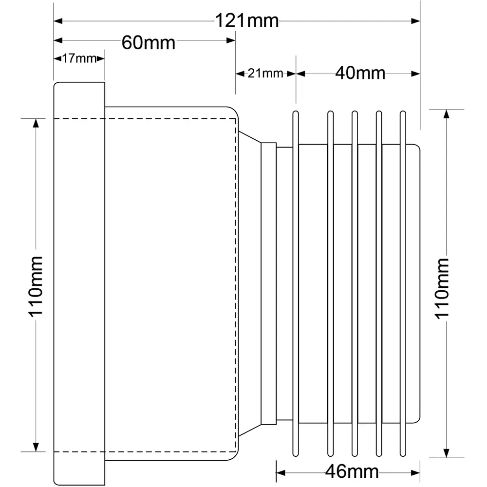 Муфта прямая с манжетой McAlpine 110 мм MRDC1-GR STLM-2187593 - Вид №2