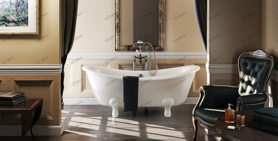 Ванна акриловая Bateau двусторонняя с ножками L3W Bateau Burlington T10F, L3W