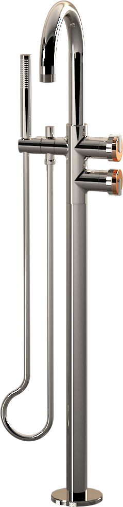 E-11554-R1RG-L1PC-PN Смеситель напольный отдельностоящий (внешняя часть) GRAFF MOD+