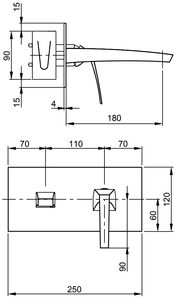 Rubinetterie Frattini Смеситель для раковины настенный Luce suite sun-id-1374326 - Вид №1