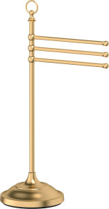 STI 331 Стойка с держателем полотенец поворотным тройным для ванной 80 cm 3SC STILMAR MATTE GOLD