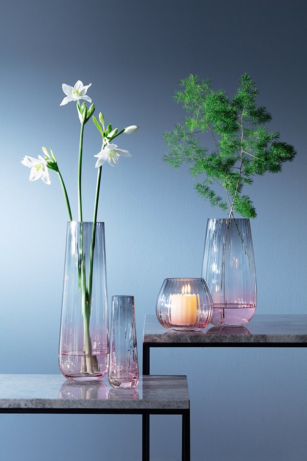 Ваза стеклянная 20 см розовая-серая Dusk LSA INTERNATIONAL - 00-3880709 Розовый  - Вид №3