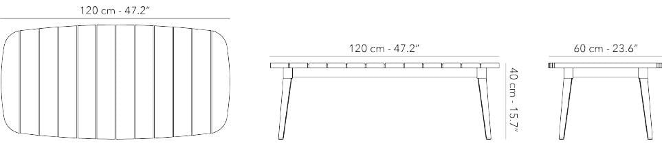 Овальный журнальный столик из тикового дерева Jardinico дерево ARCH-00122358 - Вид №3