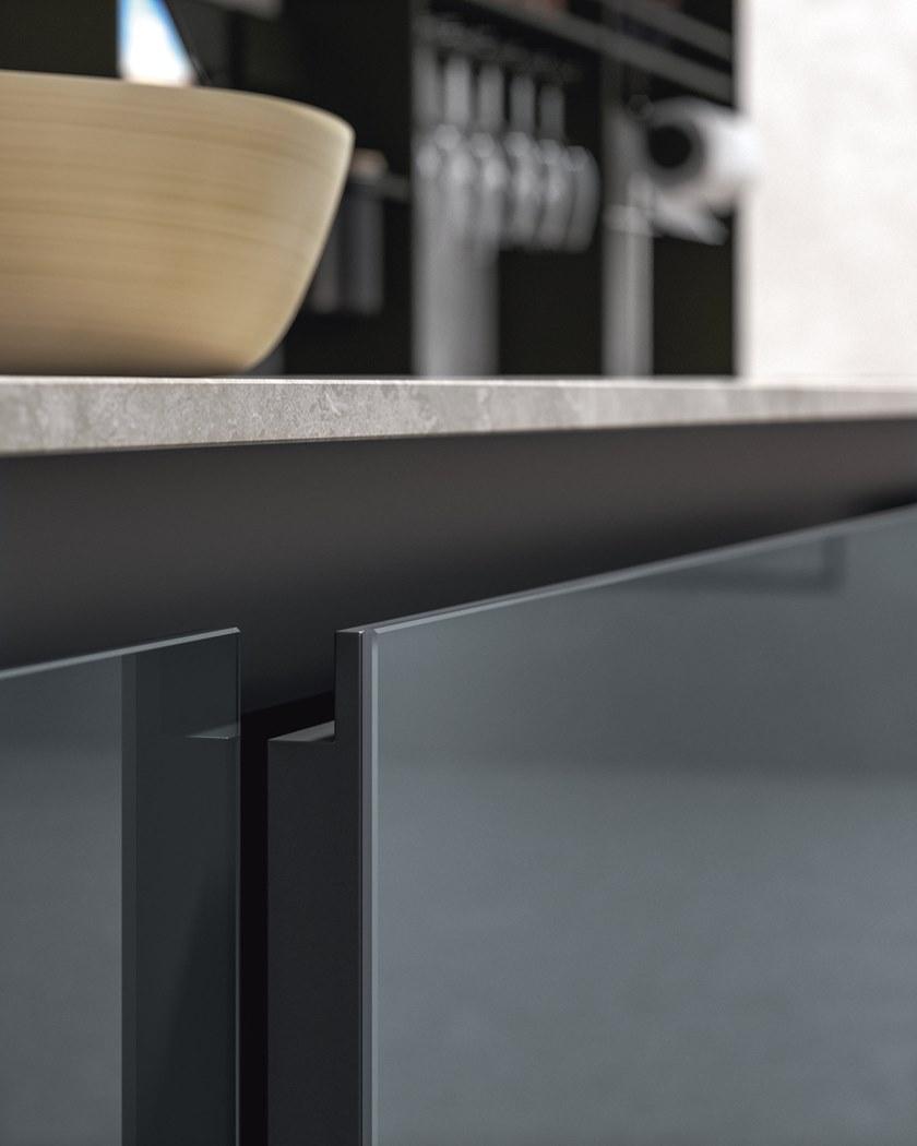 Кухня из лакированного дерева и стекла с островом Sistema 22.2 Santreyd sun-id-1398539 - Вид №12