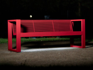 Скамья из нержавеющей стали со встроенным освещением
