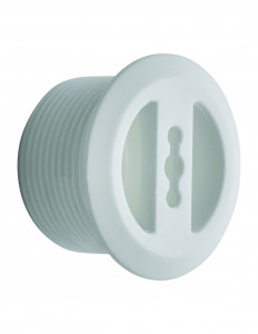 069400 001 00  Накладка перелива D 30 мм для раковины из синтетического материала, затяжка 6/12 мм, Л. 20 мм, хрупкая, белая Valentin Белый