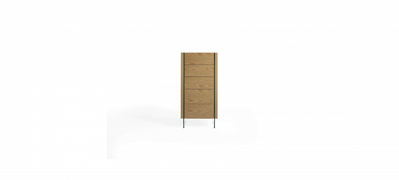 Комод деревянный высокий с 5 ящиками дуб Roble от Angel Cerda ANGEL CERDA ДИЗАЙНЕРСКИЕ, КОМОДЫ ROBLE 241869 Бежевый;дуб сонома  - Вид №4