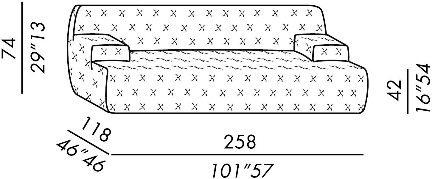 Meridiani Тафтинговый диван из ткани Norton sun-id-1425789 - Вид №4