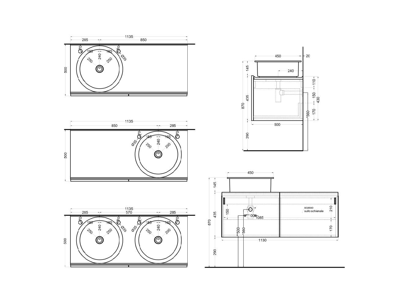Деревянный подвесной умывальник с керамической столешницей Ceramica Cielo DELFO ARCH-00041855 - Вид №5