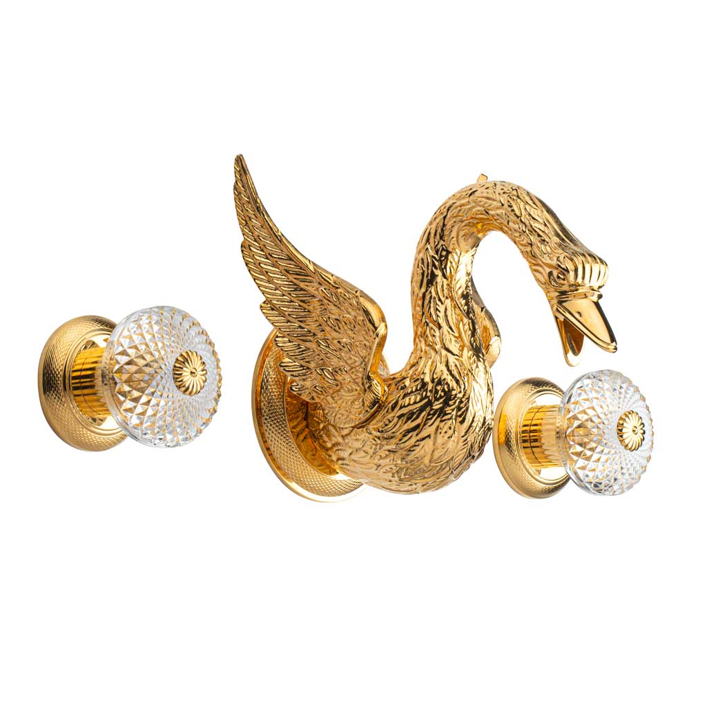 C45-1303 C45-1303 Настенный комплект для раковины на 3 отверстия КРЫЛО ЛЕБЕДЯ Cristal & Bronze CYGNE AILÉ Cygne Aile - Вид №1