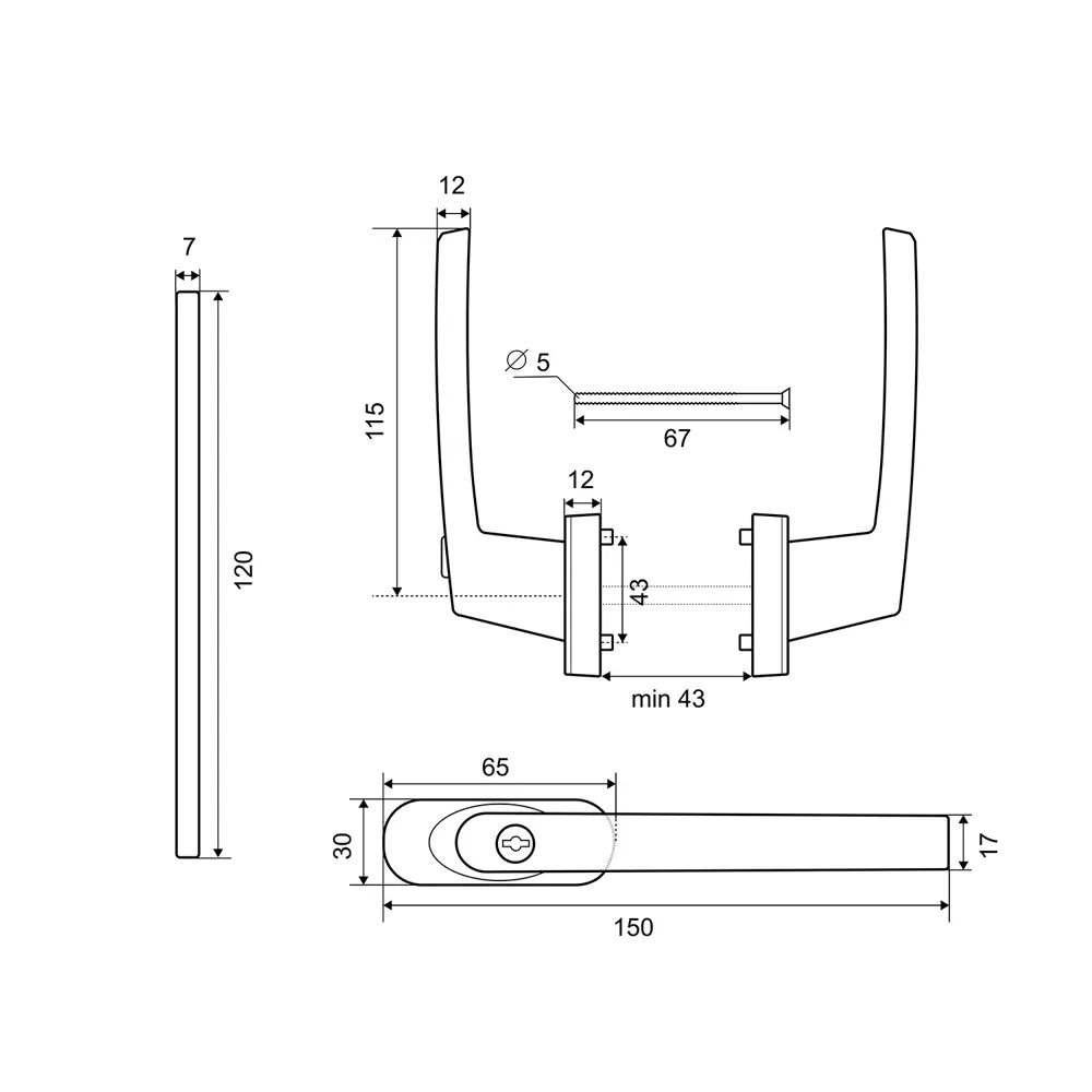 ФАБРИКА ЗАМКОВ Балконная ручка с ключом для террас и лоджий 81950434 STLM-0014685 - Вид №3