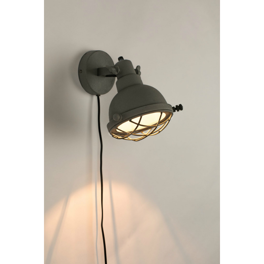 Лампа настенная Evan, серая матовая White Label Living 5400028 - Вид №3