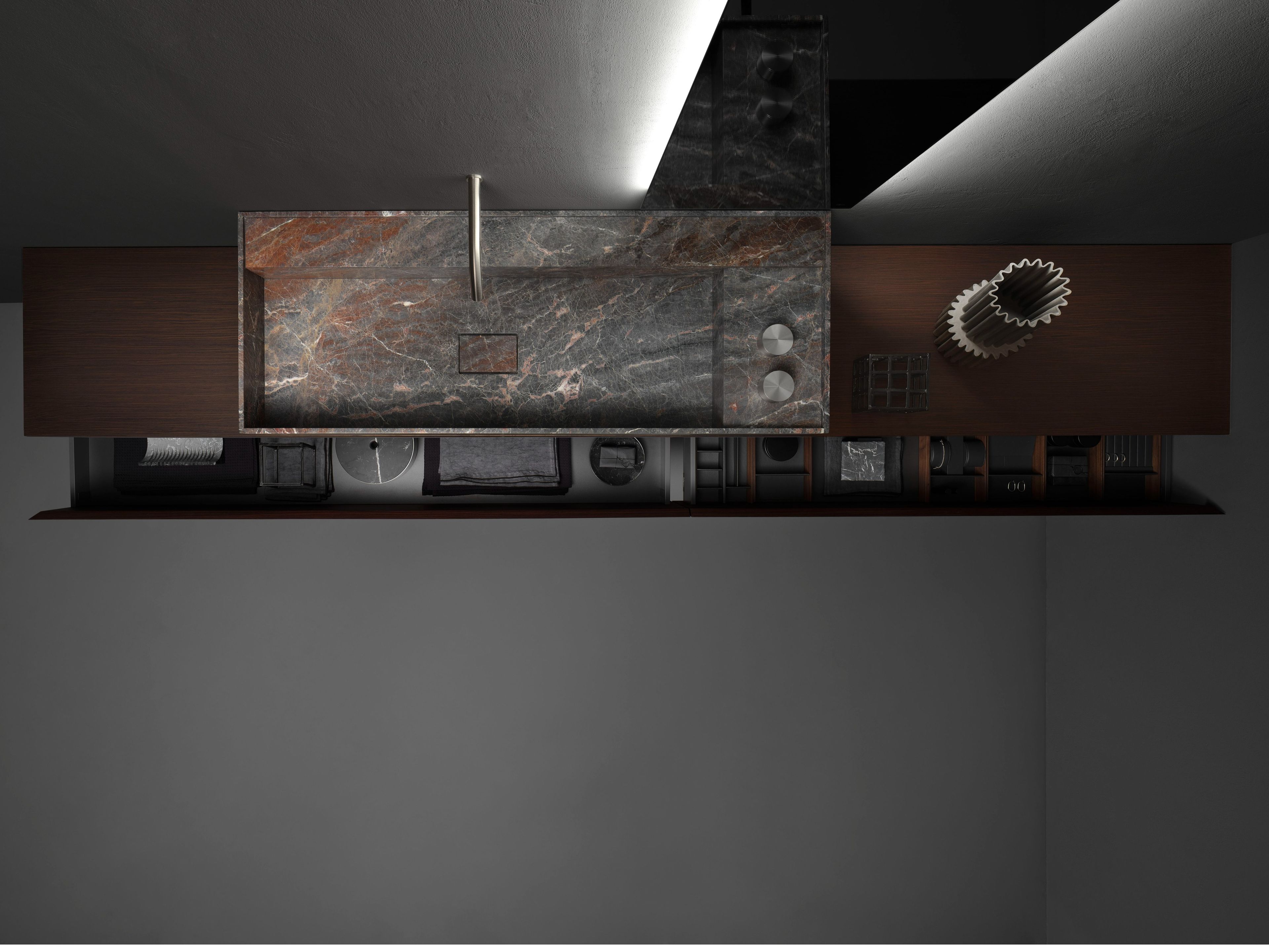 Деревянный подвесной шкаф для ванной комнаты с ящиками Falper Minimum ARCH-00070058 - Вид №3