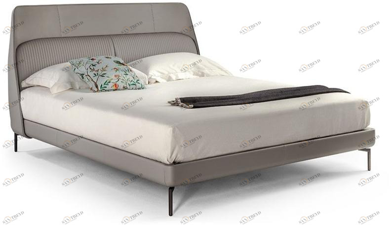 Poltrona Frau Кожаная кровать с мягким изголовьем La notte - letti sun-id-1455256