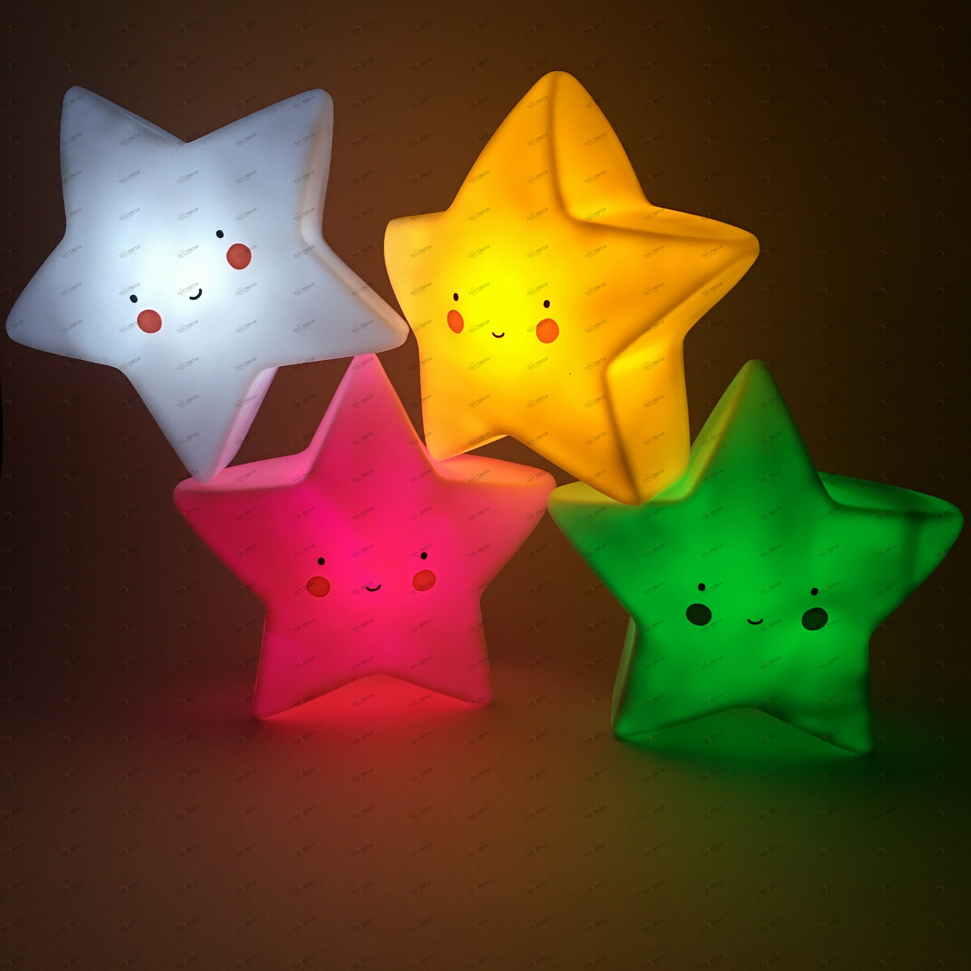 Ночник детский Mint Star LITTLE LOVELY COMPANY  282164 Белый;желтый;зеленый;розовый Santreyd 